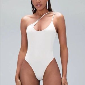BAE Solid Colour White Bodysuit US SMALL